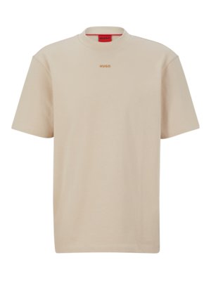 T-Shirt-aus-Baumwolle-mit-gummiertem-Logo-Print