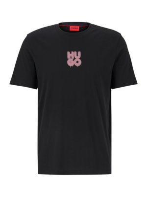 T-Shirt-mit-Stretchanteil-und-Logo-Print-