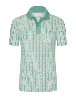 Poloshirt in Piqué-Qualität mit geometrischem Streifen, Regular Fit