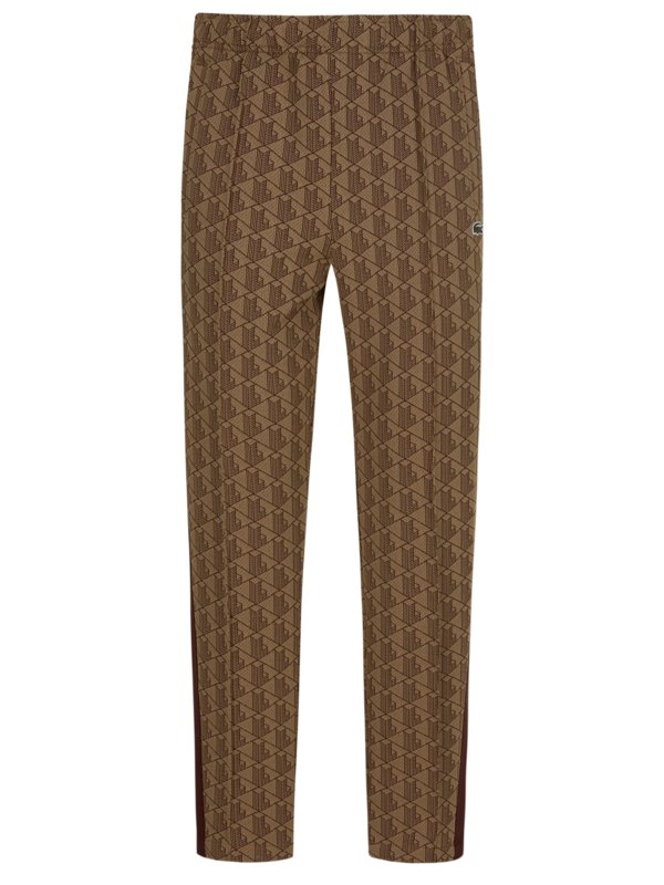 Joggpants mit Seitenstreifen und Rauten-Muster von Lacoste in Braun