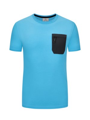 T-Shirt aus Bio-Baumwolle mit Zip-Brusttasche 