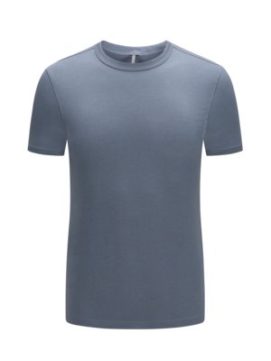 Softes-T-Shirt-mit-O-Neck-und-Seitenschlitzen