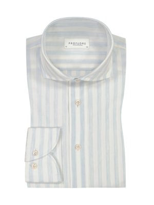 Leichtes-Hemd-in-Popeline-Qualität-mit-Streifen,-Slim-Fit