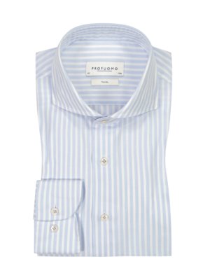 Leichtes-Travel-Hemd-in-Oxford-Qualität-mit-Streifen,-Slim-Fit