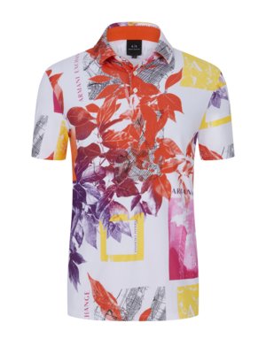 Poloshirt-aus-Baumwolle-mit-floralem-Allover-Print