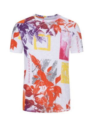 T-Shirt-aus-Baumwolle-mit-floralem-Allover-Print-