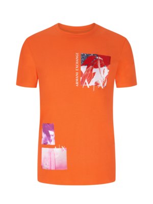 T-Shirt aus Baumwolle mit Frontprint, Regular Fit