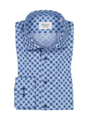 Hemd-in-Oxford-Qualität-mit-Allover-Blüten-Print,-Fitted-Body