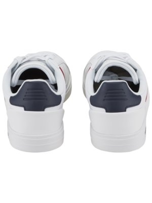 Low-Top Sneaker aus Glattleder mit Kroko-Details