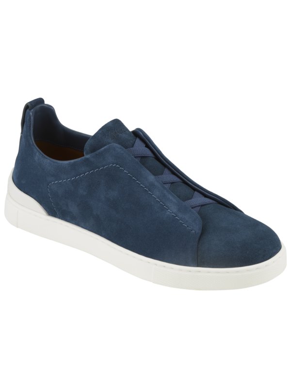 Slip-On Sneaker aus softem Veloursleder von Zegna in Petrol