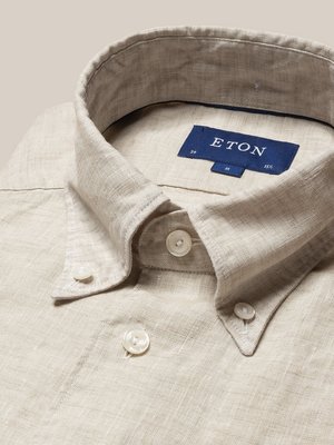 Leinenhemd mit Button-Down-Kragen, Slim Fit