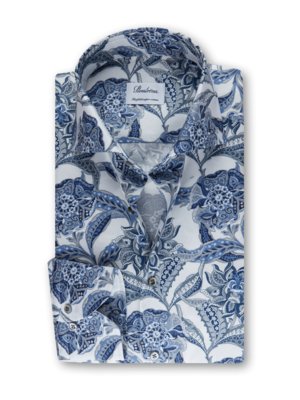 Sporthemd in Twofold Super Cotton-Qualität mit Blüten-Print, Fitted Body