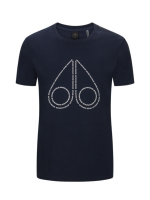 T-Shirt-aus-Baumwolle-mit-Label-Print