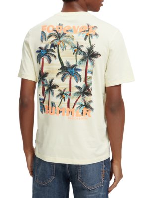 T-Shirt-aus-Bio-Baumwolle-mit-Palmen-Print-
