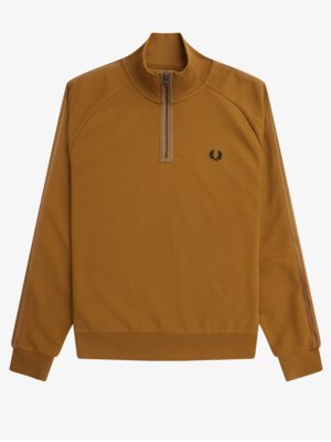 Sweatshirt in Piqué-Qualität mit Half-Zip und Turtle-Neck 