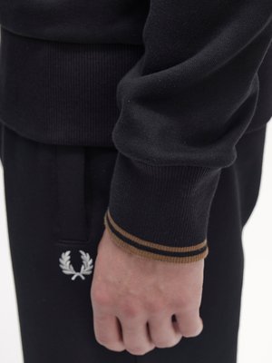 Sweatshirt mit Half-Zip und Kontrast-Streifen