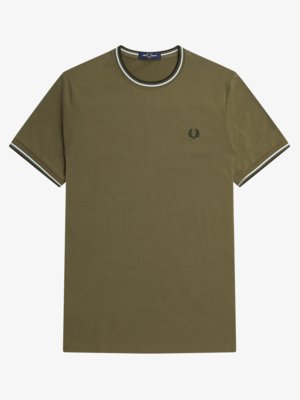 T-Shirt-mit-Streifen-an-Kragen-und-Abschlüssen