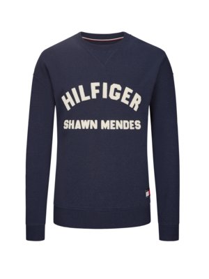 Shawn-Mendes-Sweatshirt-mit-Label-Schriftzug-aus-Teddy-Fleece-