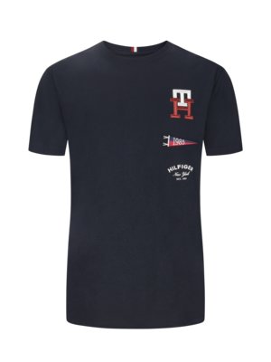T-Shirt mit Monogramm- und Logo-Stickereien 