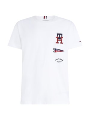 T-Shirt-mit-Monogramm--und-Logo-Stickereien-
