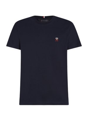 T-Shirt aus Baumwolle mit Monogramm-Stickerei