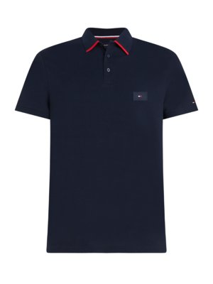 Poloshirt in Piqué-Qualität mit gummiertem Logo-Emblem