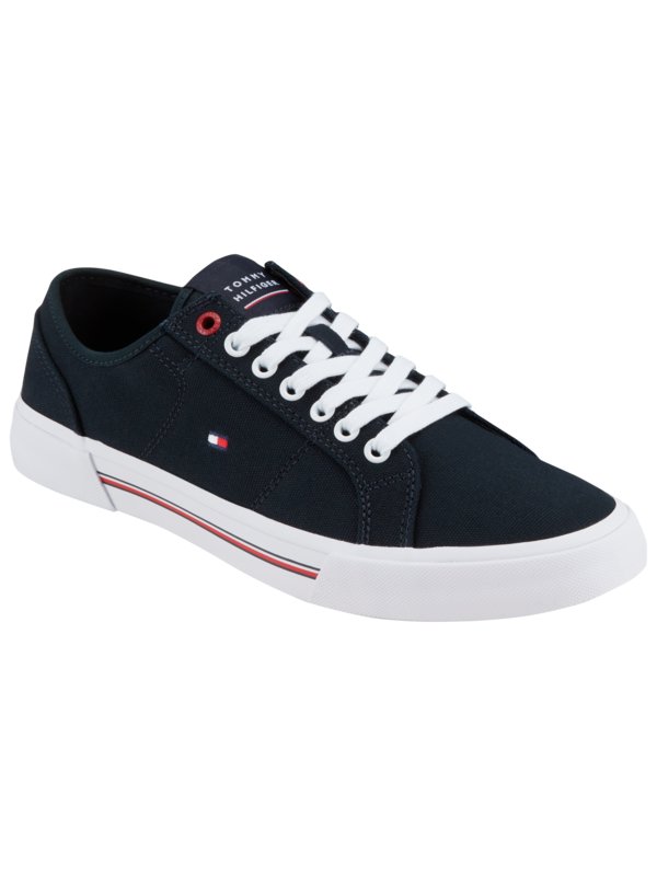Low Top Sneaker aus Baumwoll-Canvas von Tommy Hilfiger in Marine