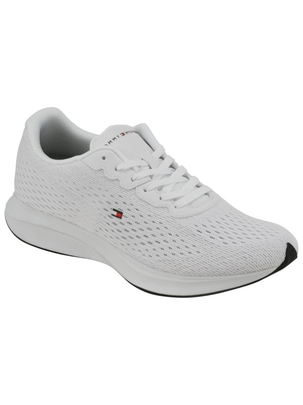 Ultraleichter Microfaser-Sneaker in Runner-Form von Tommy Hilfiger in Weiß