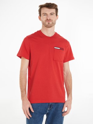 Softes-T-Shirt-mit-Brusttasche-und-Label-Streifen