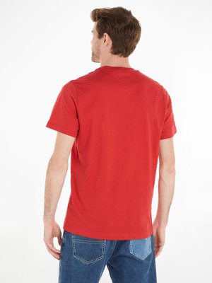 Softes-T-Shirt-mit-Brusttasche-und-Label-Streifen