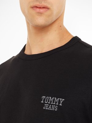 T-Shirt aus Baumwolle mit Label-Stickerei
