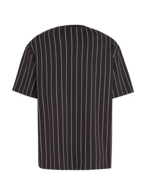 T-Shirt-mit-Längsstreifen-und-Logo-Print