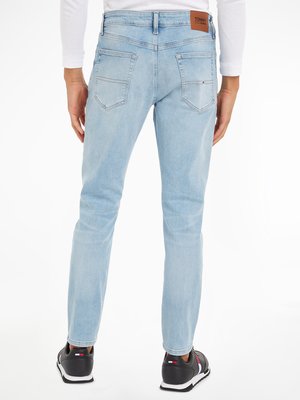 Helle-Jeans-in-Used-Optik,-Slim-und-Tapered-Fit-