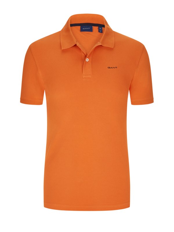 Poloshirt aus Baumwolle mit Logo-Stickerei von Gant in Orange