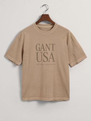 T-Shirt in Washed-Optik mit Label-Print