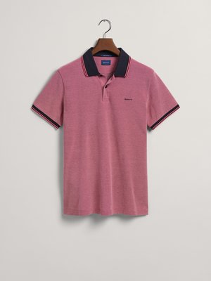 Poloshirt-in-Piqué-Qualität-und-Kontrast-Streifen