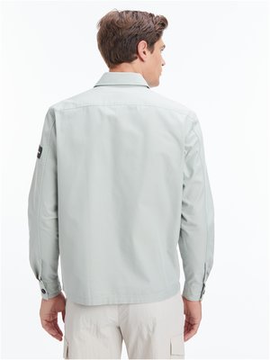Unifarbenes-Overshirt-mit-Nylon-Anteil