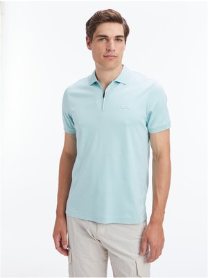 Glattes-Poloshirt-in-Jersey-Qualität-mit-Reißverschluss