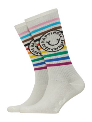 Socken-im-Rippstrick-mit-farbigen-Streifen