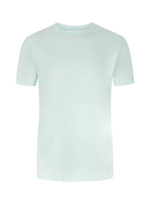 Unifarbenes-T-Shirt-aus-Baumwolle-