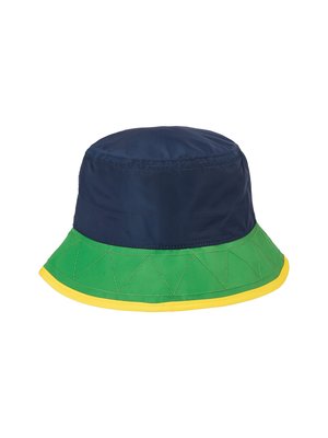 Bucket-Hat-in-Blockstreifen-mit-Logo-Emblem