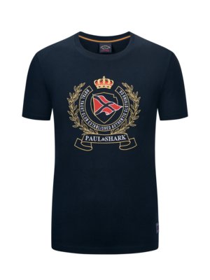 T-Shirt-mit-großer-Marine-Stickerei