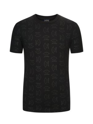 T-Shirt-aus-Baumwolle-im-Allover-Logo-Print-
