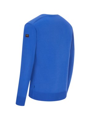Leichter-Pullover-mit-Logo-Emblem-und-Schulterstreifen