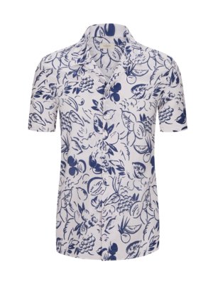 Leichtes-Kurzarmhemd-mit-floralem-Print-und-Resort-Kragen