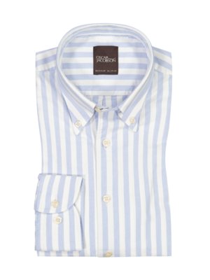 Oxford-Hemd aus Baumwolle mit Streifenmuster, Regular Fit