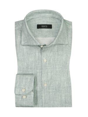 Luxury-Line,-Jerseyhemd-aus-Baumwolle-in-melierter-Optik