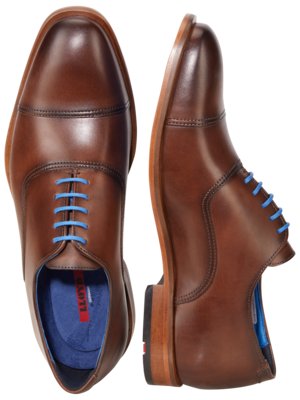 Oxford-Schuhe aus Glattleder mit Kontrast-Details