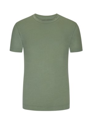 Unifarbenes-und-glattes-T-Shirt-mit-Seitenschlitzen