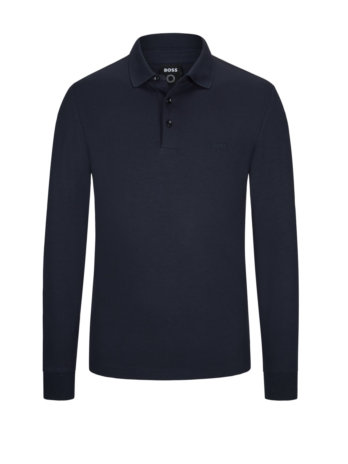 BOSS Langarm-Poloshirt aus glatter Baumwolle in M